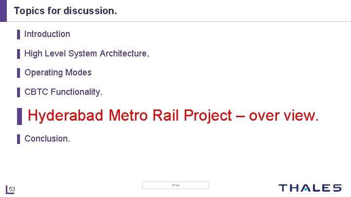 Topics for discussion. ▌ Introduction ▌ High Level System Architecture, ▌ Operating Modes ▌