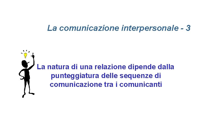 La comunicazione interpersonale - 3 La natura di una relazione dipende dalla punteggiatura delle