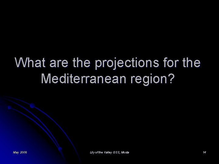 What are the projections for the Mediterranean region? May 2008 Lily of the Valley