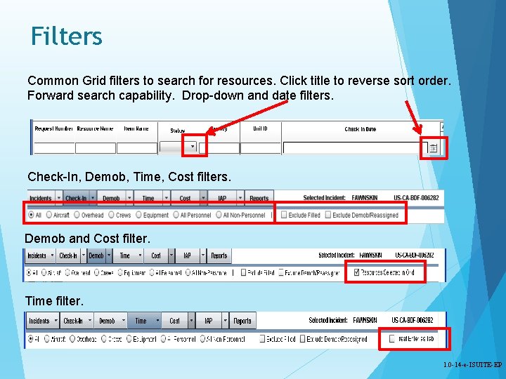 Filters Common Grid filters to search for resources. Click title to reverse sort order.