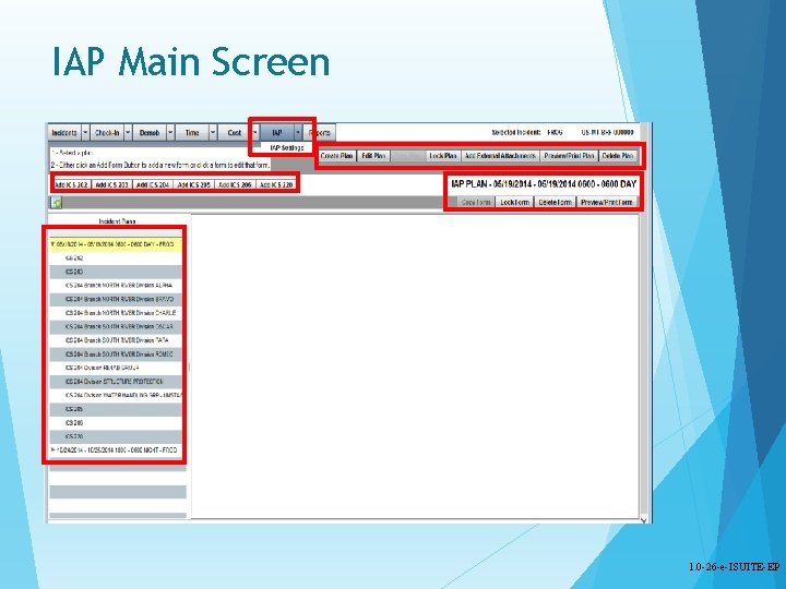 IAP Main Screen 1. 0 -26 -e-ISUITE-EP 