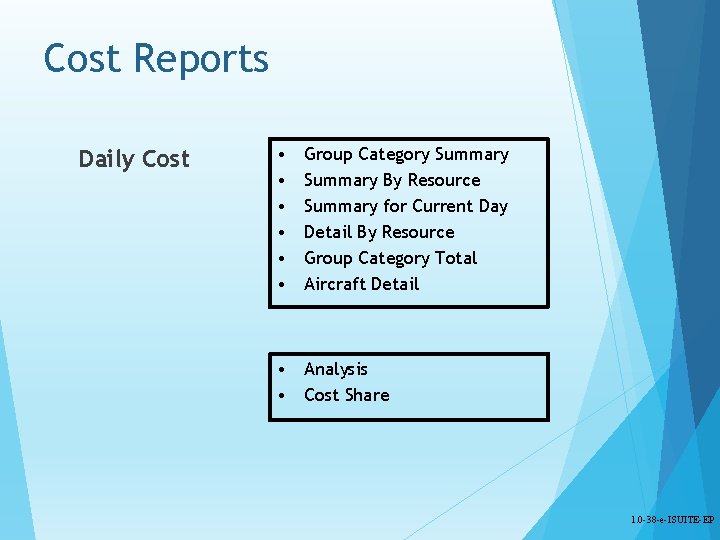Cost Reports Daily Cost • • • Group Category Summary By Resource Summary for