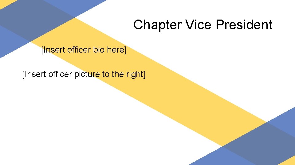 Chapter Vice President [Insert officer bio here] [Insert officer picture to the right] 