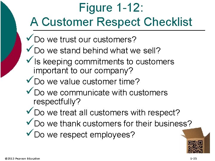 Figure 1 -12: A Customer Respect Checklist üDo we trust our customers? üDo we