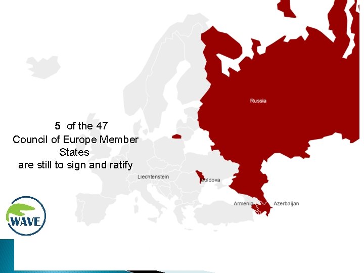  5 of the 47 Council of Europe Member States are still to sign