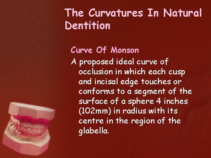 The Curvatures In Natural Dentition Curve Of Monson A proposed ideal curve of occlusion