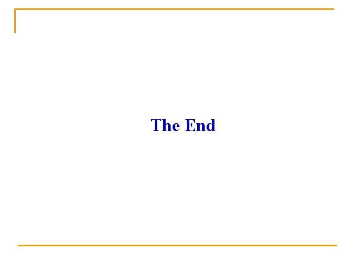 The End 