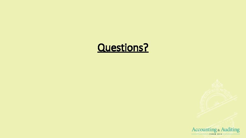 Questions? 