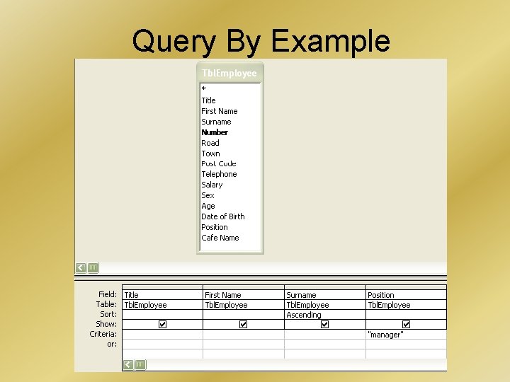 Query By Example Query By Example