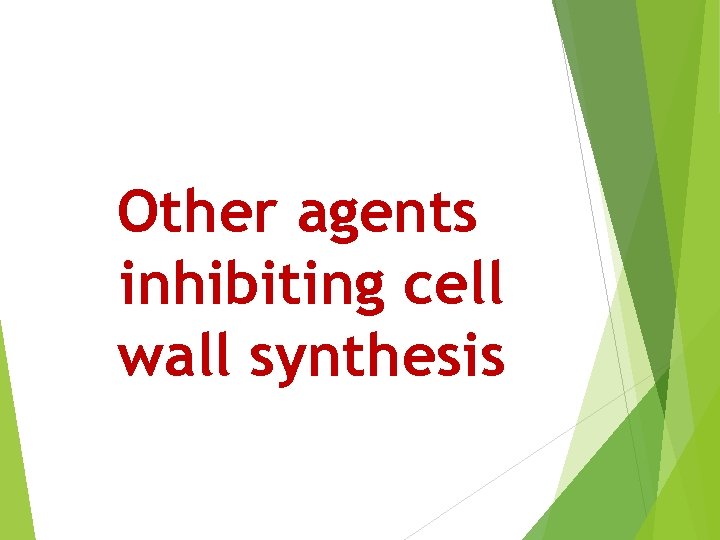 Other agents inhibiting cell wall synthesis 
