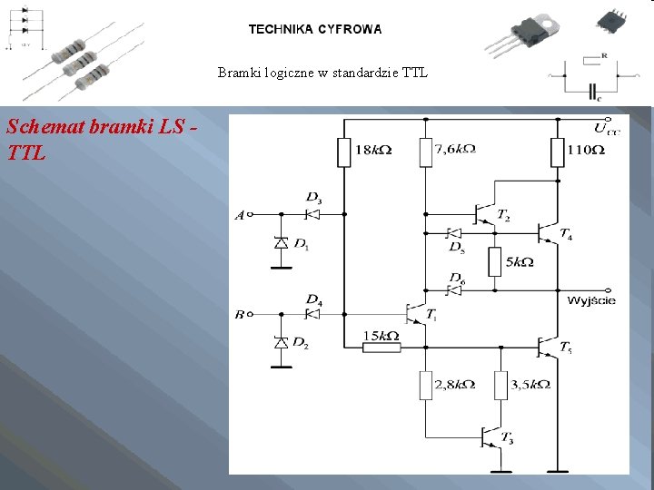 Bramki logiczne w standardzie TTL Schemat bramki LS TTL 