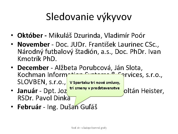 Sledovanie výkyvov • Október - Mikuláš Dzurinda, Vladimír Poór • November - Doc. JUDr.