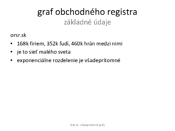 graf obchodného registra základné údaje orsr. sk • 168 k firiem, 352 k ľudí,