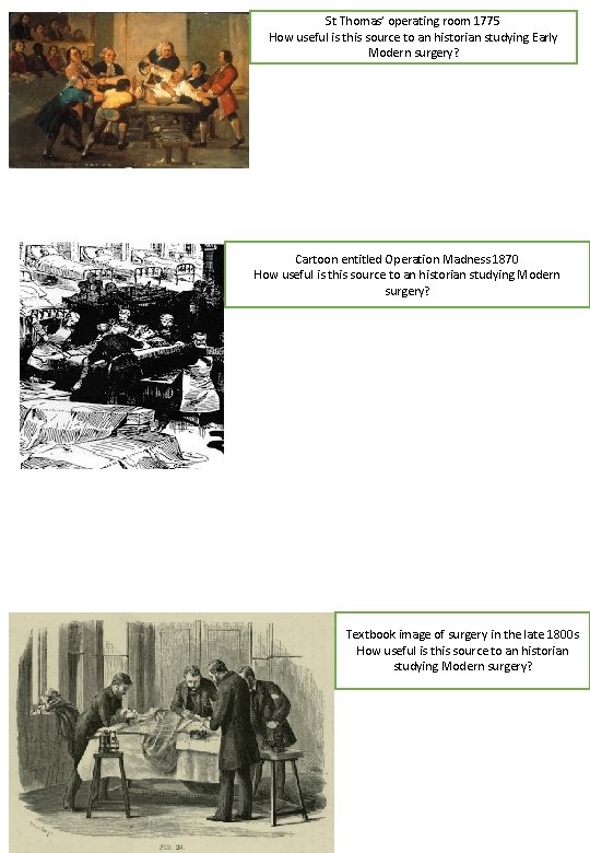 St Thomas’ operating room 1775 How useful is this source to an historian studying