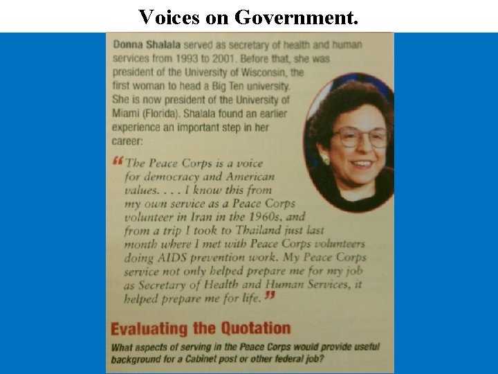 Voices on Government. 