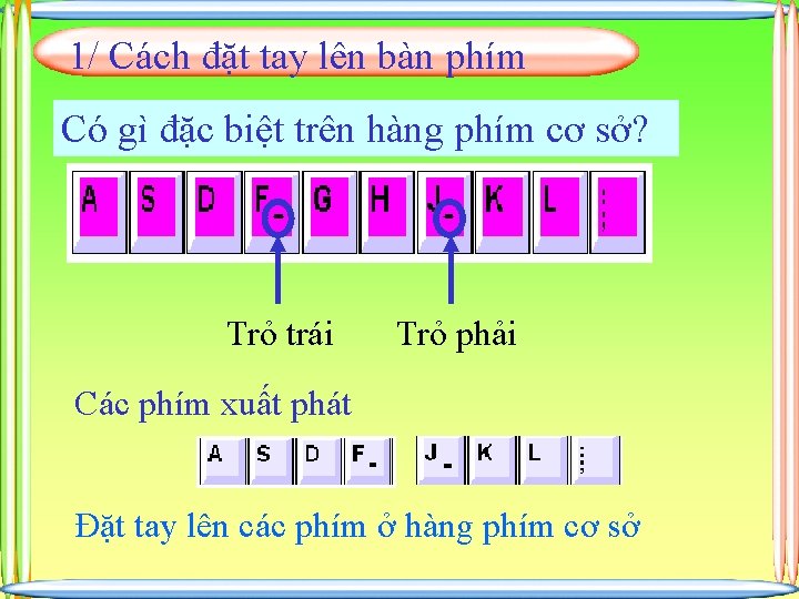 1/ Cách đặt tay lên bàn phím Có gì đặc biệt trên hàng phím