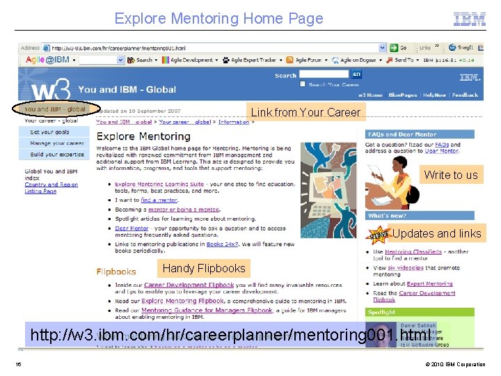Explore Mentoring Home Page Link from Your Career Write to us Updates and links