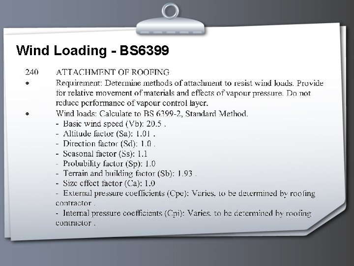 Wind Loading - BS 6399 