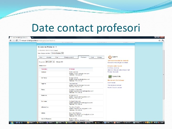 Date contact profesori 