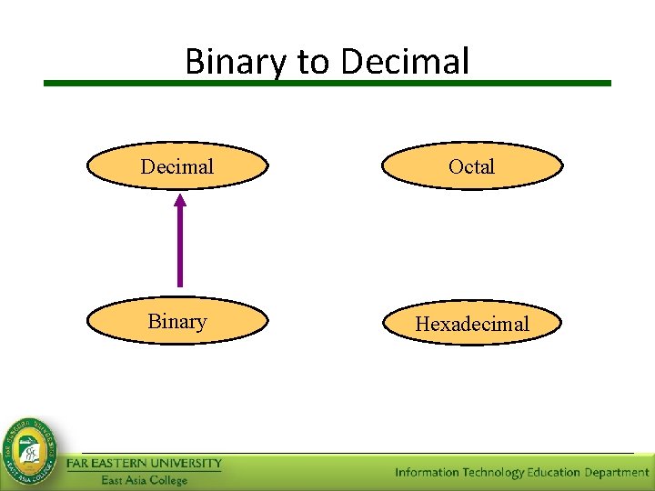 Binary to Decimal Octal Binary Hexadecimal 