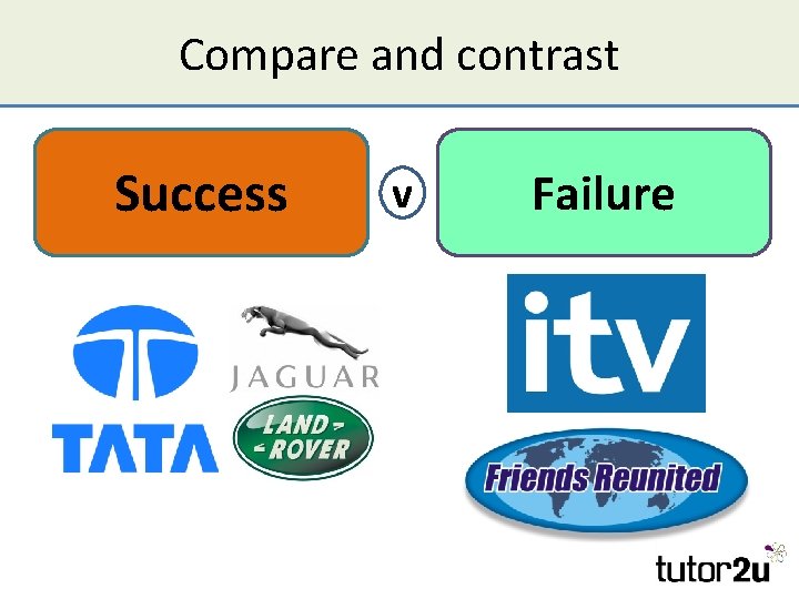 Compare and contrast Success v Failure 