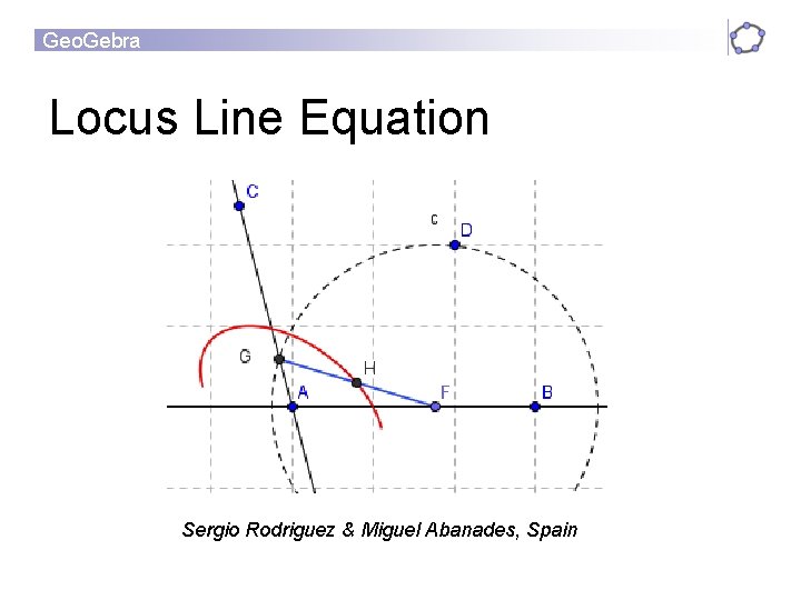 Geo. Gebra Locus Line Equation Sergio Rodriguez & Miguel Abanades, Spain 