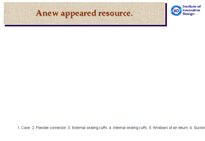 Anew appeared resource. 1. Case. 2. Flexible connector. 3. External sealing cuffs. 4. Internal