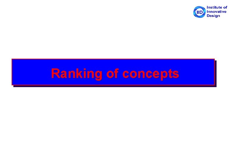 Ranking of concepts 