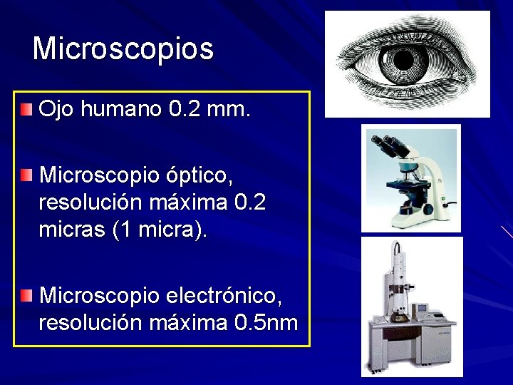 Microscopios Ojo humano 0. 2 mm. Microscopio óptico, resolución máxima 0. 2 micras (1 Microscopios Ojo humano 0. 2 mm. Microscopio óptico, resolución máxima 0. 2 micras (1