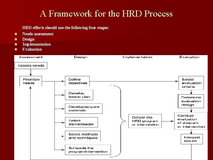 A Framework for the HRD Process n n HRD efforts should use the following