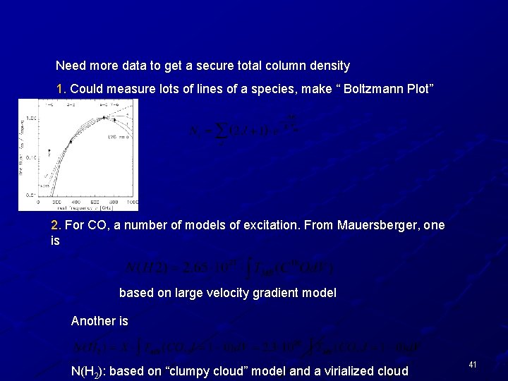 Need more data to get a secure total column density 1. Could measure lots