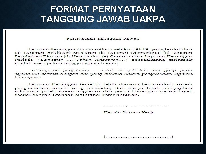 FORMAT PERNYATAAN TANGGUNG JAWAB UAKPA 