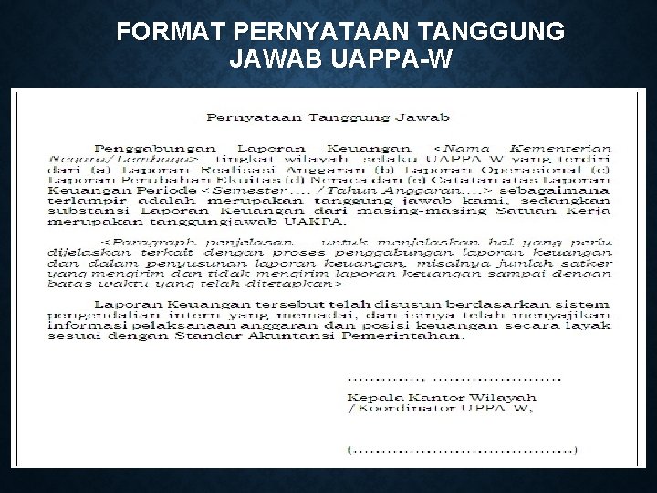 FORMAT PERNYATAAN TANGGUNG JAWAB UAPPA-W 