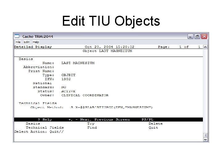 Edit TIU Objects 