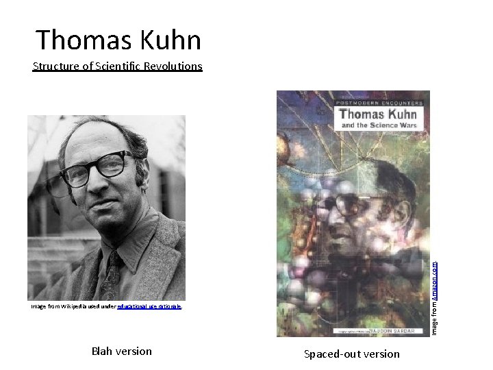 Thomas Kuhn Image from Amazon. com. Structure of Scientific Revolutions Image from Wikipedia used