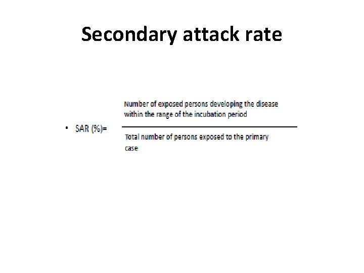 Secondary attack rate 