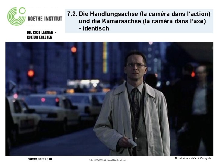 7. 2. Die Handlungsachse (la caméra dans l‘action) und die Kameraachse (la caméra dans