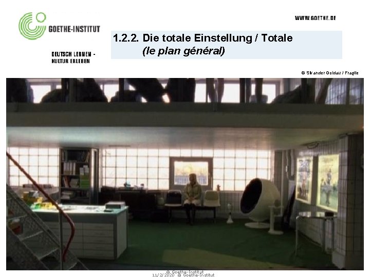 1. 2. 2. Die totale Einstellung / Totale (le plan général) © Sikander Goldau