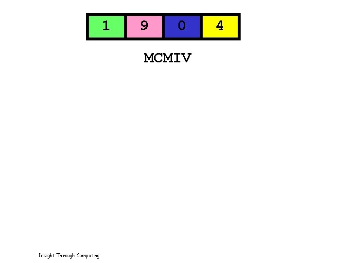 1 9 0 MCMIV Insight Through Computing 4 