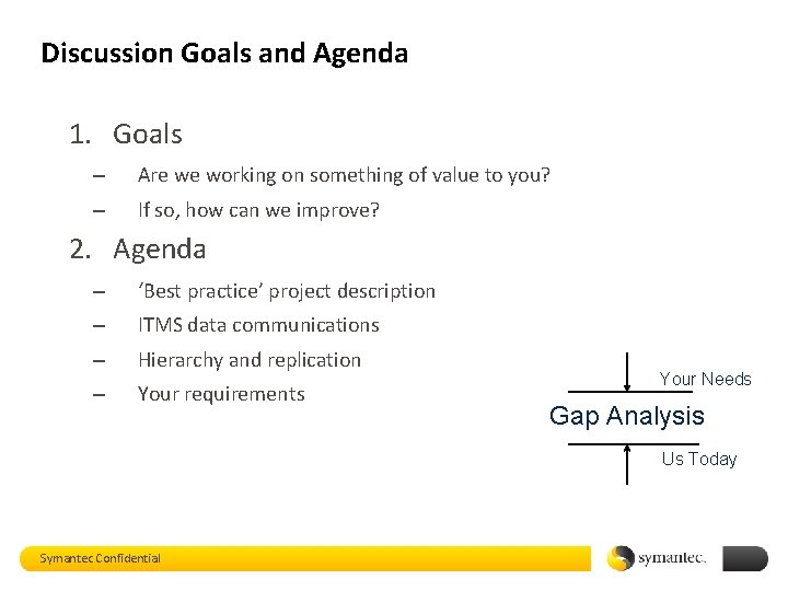 Discussion Goals and Agenda 1. Goals – Are we working on something of value
