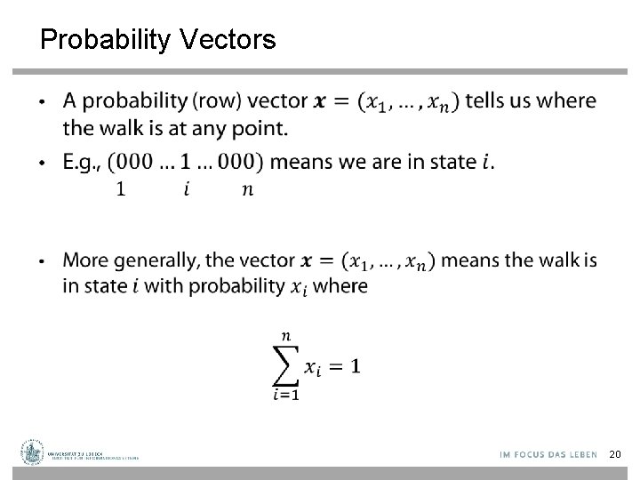 Probability Vectors • 20 