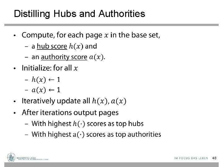 Distilling Hubs and Authorities • 48 