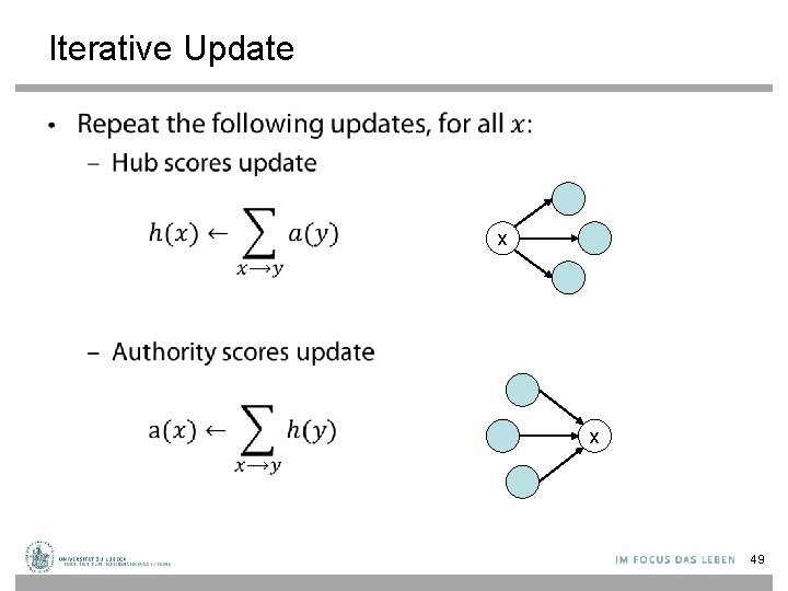 Iterative Update • x x 49 