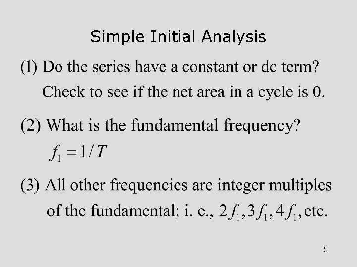 Simple Initial Analysis 5 