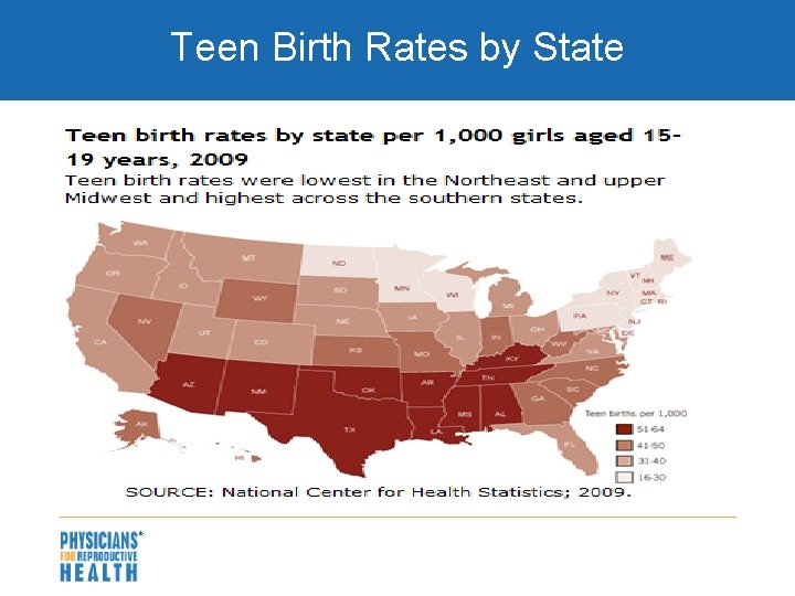 Teen Birth Rates by State 