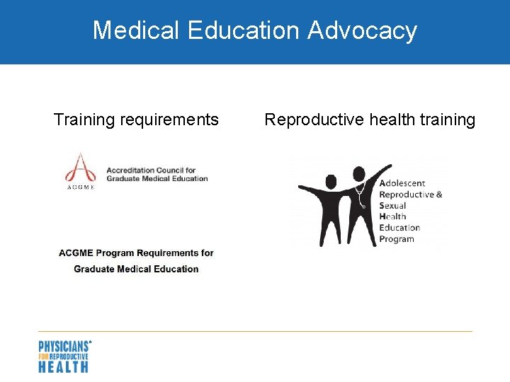 Medical Education Advocacy Training requirements Reproductive health training 