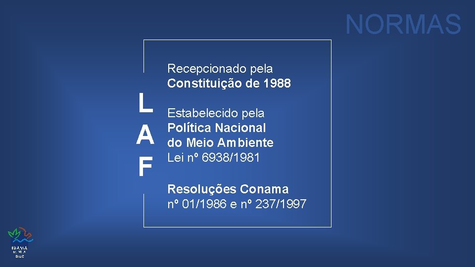 NORMAS L A F Recepcionado pela Constituição de 1988 Estabelecido pela Política Nacional do