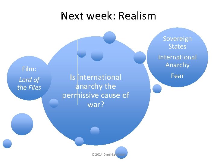 Next week: Realism Sovereign States Film: Lord of the Flies Is international anarchy the