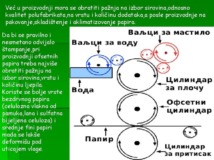Već u proizvodnji mora se obratiti pažnja na izbor sirovina, odnosno kvalitet polufabrikata, na