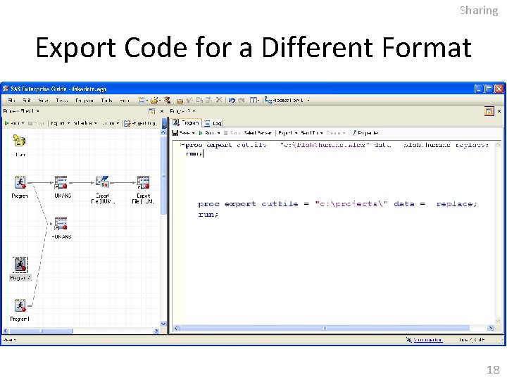 Sharing Export Code for a Different Format 18 